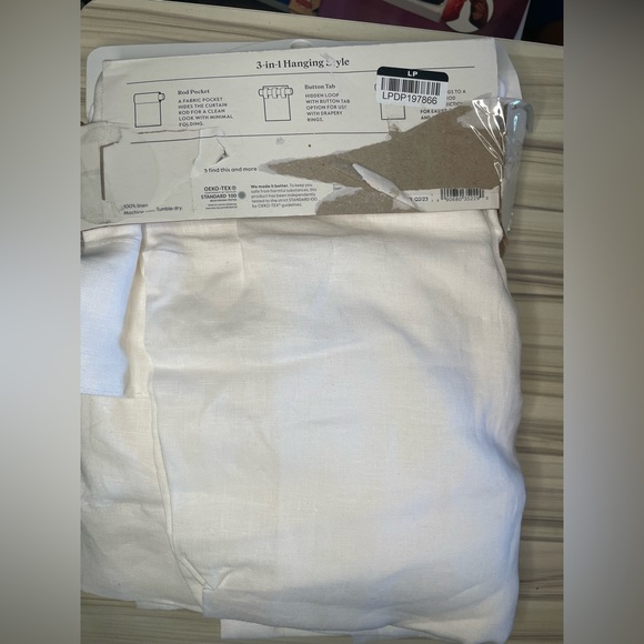 1Panel Light Filtering Linen Window Curtain Panel - Threshold - Picture 4 of 8